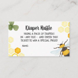Tarjeta De Recepción Abeja Baby Shower Diaper Raffle Inserte a mamá par