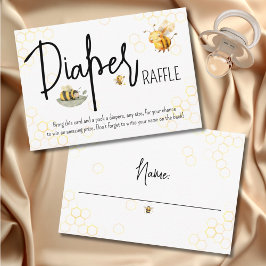 Tarjeta De Recepción Abeja Baby Shower Género Neutral Dulce Diaper Raff