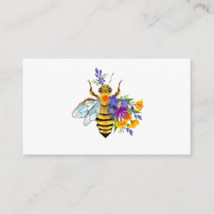 Tarjeta De Recepción Abeja de flor con plantas silvestres