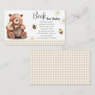 Tarjeta De Recepción Abeja de miel y libro de oso para bebé Baby Shower