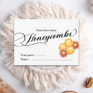 Tarjeta De Recepción Abeja dorada Baby Shower adivina cuántos panecillo