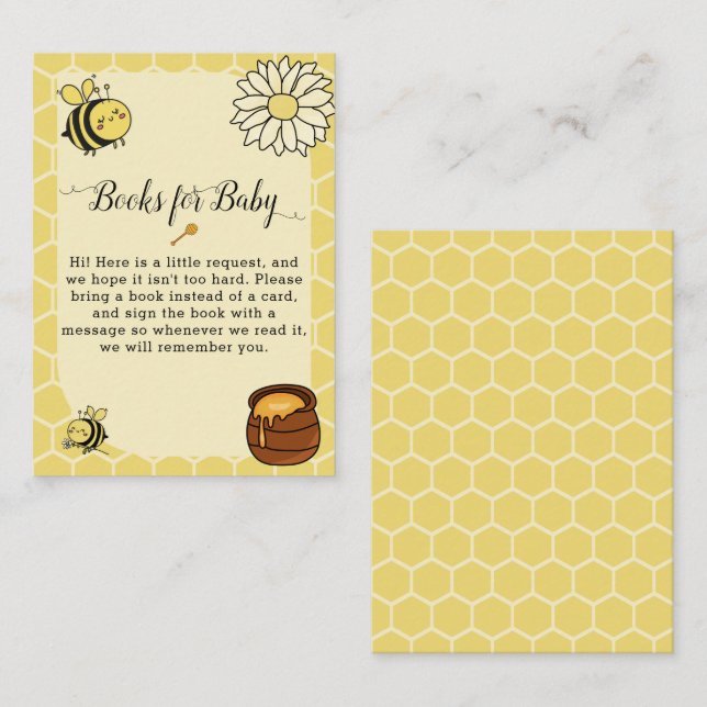 Tarjeta De Recepción Abeja dulce con dulce miel Baby Shower (Anverso / Reverso)