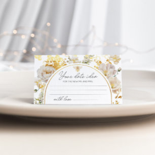 Tarjeta De Recepción Abeja floral Ideas nocturnas. Frasco de fecha