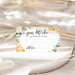 Tarjeta De Recepción Abeja floral Ideas nocturnas. Frasco de fecha