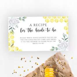 Tarjeta De Recepción Abeja floral - Receta para la novia