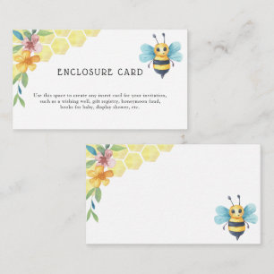 Tarjeta De Recepción Abeja floral - Texto personalizado