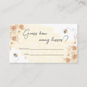 Tarjeta De Recepción Abeja Miel Boho Flor silvestre adivina cuántos