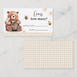 Tarjeta De Recepción Abeja y oso de miel adivina cuántos Baby Shower