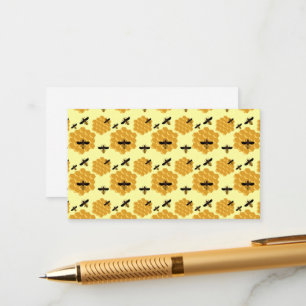 Tarjeta De Recepción Abejas de Miel Panal Amante de Insectos Amarillo A