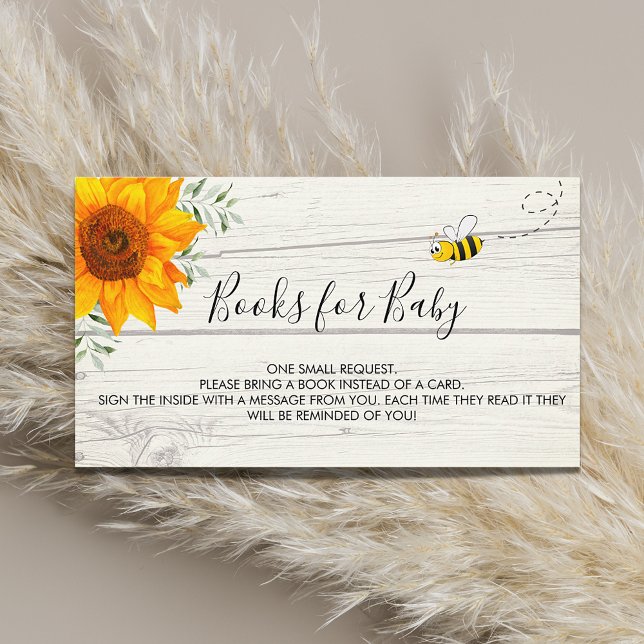 Tarjeta De Recepción Abejas lindas de girasol madera rústica petición d (Subido por el creador)
