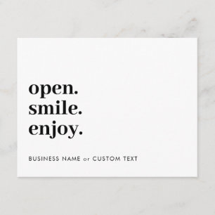 Tarjeta De Recepción Abierto Sonrisa Disfruta De Joyería Gracias Por Ne