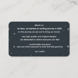 TARJETA DE RECEPCIÓN ABOUT US