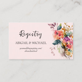 Tarjeta De Recepción Abstract Watercolor Floral Registry Enclosure Card