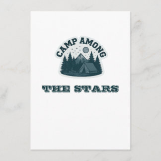 Tarjeta De Recepción Acampar Entre Las Estrellas Vintage Camping al Air