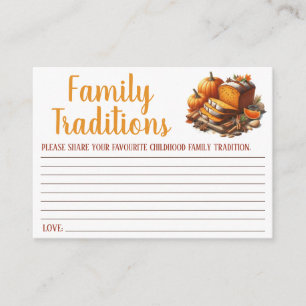 Tarjeta De Recepción Acción de Gracias, juego de tradiciones familiares