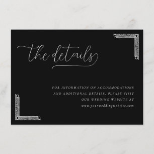 Tarjeta De Recepción Acentos geométricos negros elegantes