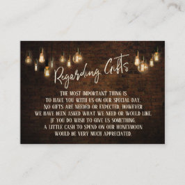 Tarjeta De Recepción Acerca de los regalos Ladrillos Oscuros y luces cá