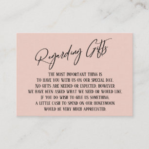 Tarjeta De Recepción Acerca de los Regalos Moderna Escritura a mano Sim