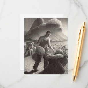 Tarjeta De Recepción Acercándose a la tormenta por Grant Wood