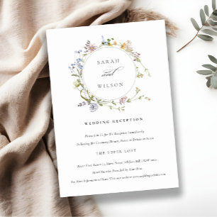Tarjeta De Recepción Acogida De Boda De Flor De Flor De Muelle De Rústi