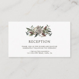 Tarjeta De Recepción Acogida de Boda de Invierno Rústica Floral Fall