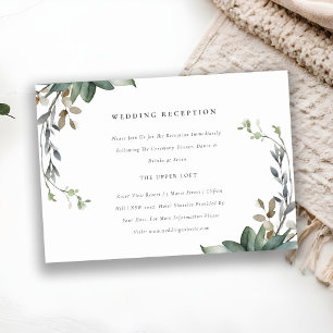 Tarjeta De Recepción Acogida de boda de la floración verde rústica