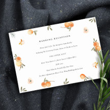 Acogida de boda Naranja Floral Boho Foliage