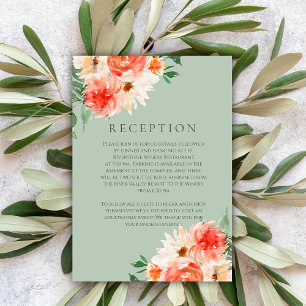 Tarjeta De Recepción Acogida de bodas con sabios y Naranjas rusos