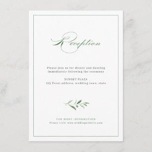Tarjeta De Recepción Acogida de bodas de jardín con guión de elegancia