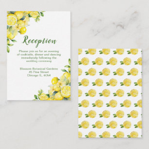 Tarjeta De Recepción Acogida de bodas de limón italiano
