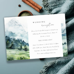 Tarjeta De Recepción Acogida de bodas en el paisaje de montaña de nieve