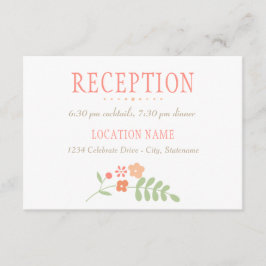 Tarjeta De Recepción Acogida de bodas florales rusticas de coral rosa v