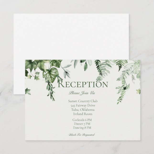 Tarjeta De Recepción Acogida de bodas marimatales y sabias (Anverso / Reverso)