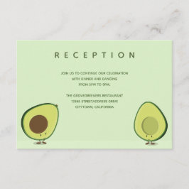 Tarjeta De Recepción Acogida de bodas verdes con personajes de comida d