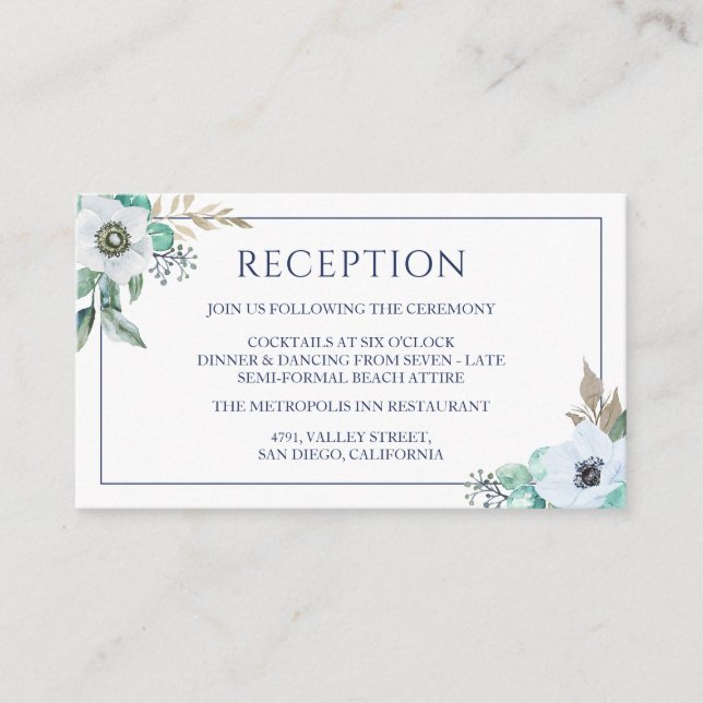 Tarjeta De Recepción Acogida de casquería elegante para bodas (Anverso)