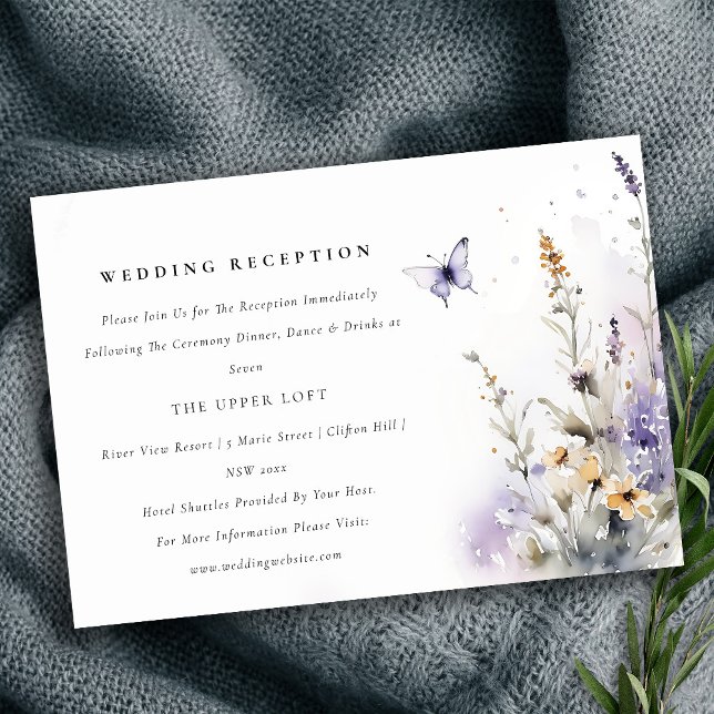 Tarjeta De Recepción Acogida de mariposa suave de flores silvestres Lil (Subido por el creador)