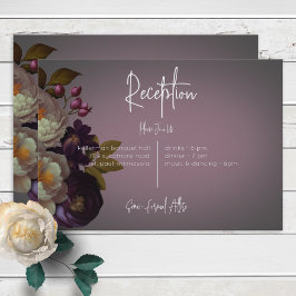 Tarjeta De Recepción Acogida Moody Mauve Floral Moderna