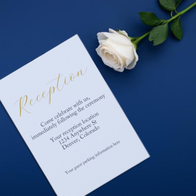 Tarjeta De Recepción Acogida Opulenta de Boda Azul (Subido por el creador)