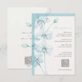 Tarjeta De Recepción Acogida para la boda de orquídeas azules