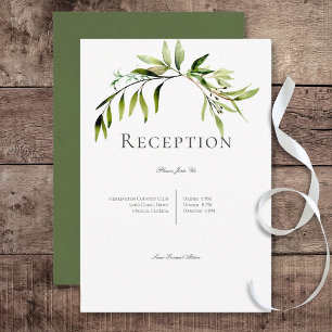 Tarjeta De Recepción Acogida rústica de bodas de bodas de vegetación bo