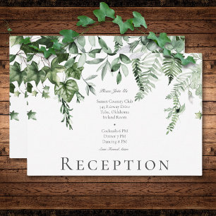 Tarjeta De Recepción Acogida rústica de bodas de marfil y salvia