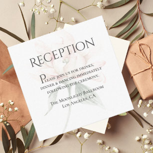 Tarjeta De Recepción Acogida Rústica Floral Neutral Elegante