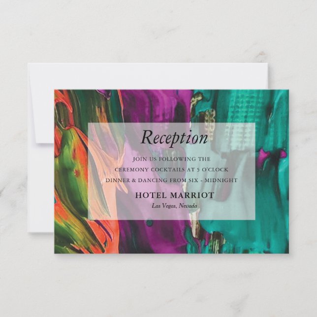 Tarjeta de recepción acrílica de pintura abstracta (Anverso)