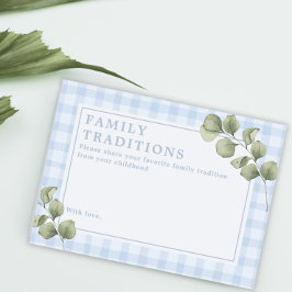 Tarjeta De Recepción Actividad de tradiciones de la familia de Baby Sho