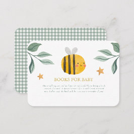 Tarjeta De Recepción Acuarela Abeja Miel Libros Dulces Para Bebé