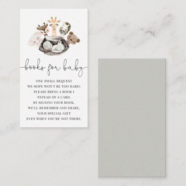 Tarjeta De Recepción Acuarela Animales Faux libros de oro modernos para (Anverso / Reverso)