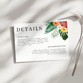 Tarjeta De Recepción Acuarela Boda de vegetación tropical floral
