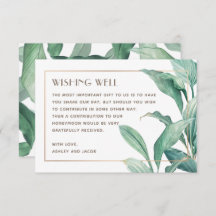 Acuarela boda de vegetación tropical que desea lo