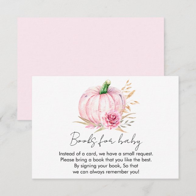 Tarjeta De Recepción Acuarela Boho Calabaza Babyducha (Anverso / Reverso)
