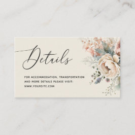 Tarjeta De Recepción Acuarela boho detalles florales. Boda elegante